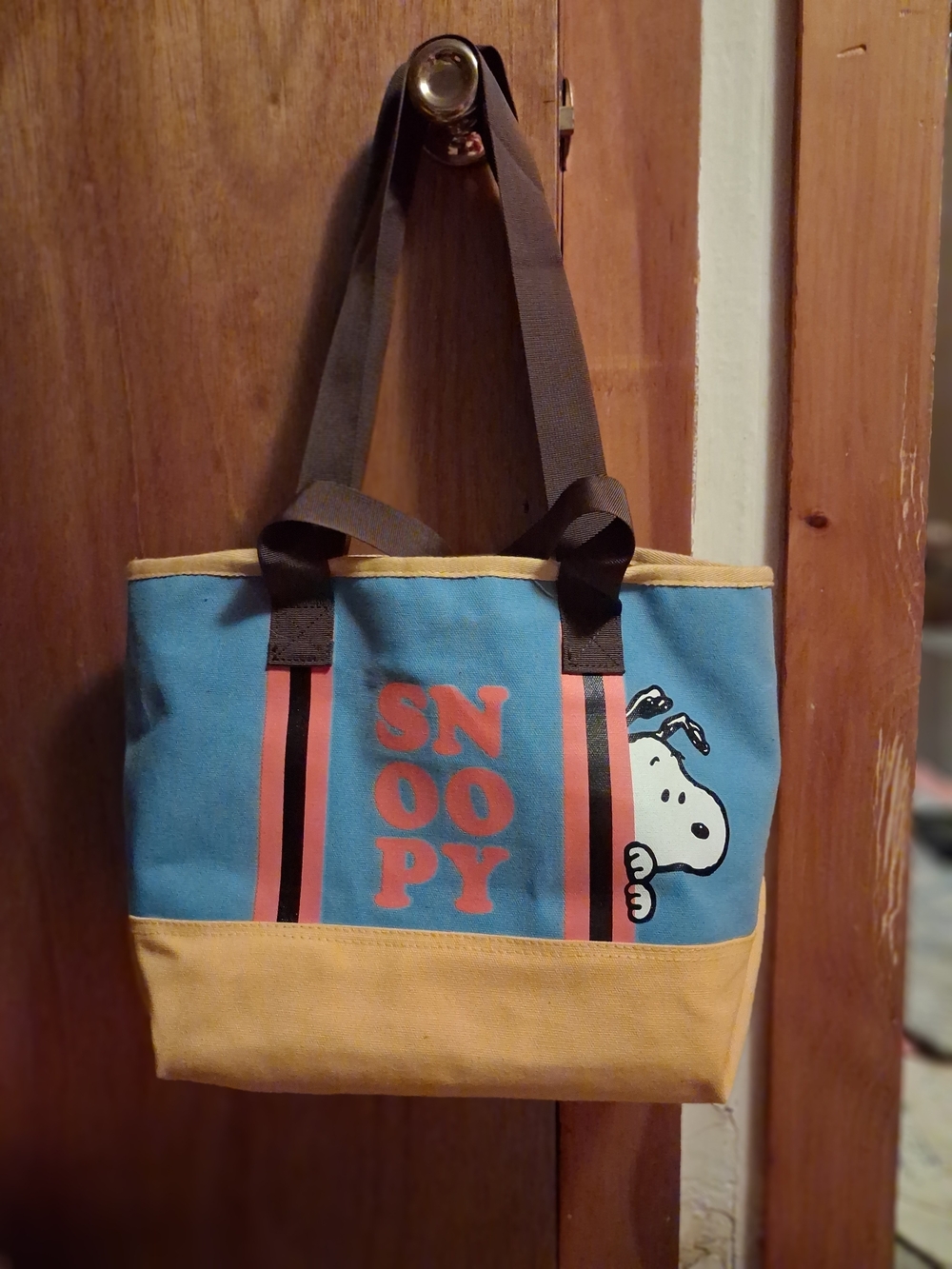 Peanuts Snoopy Blue and Yellow Canvas Tote